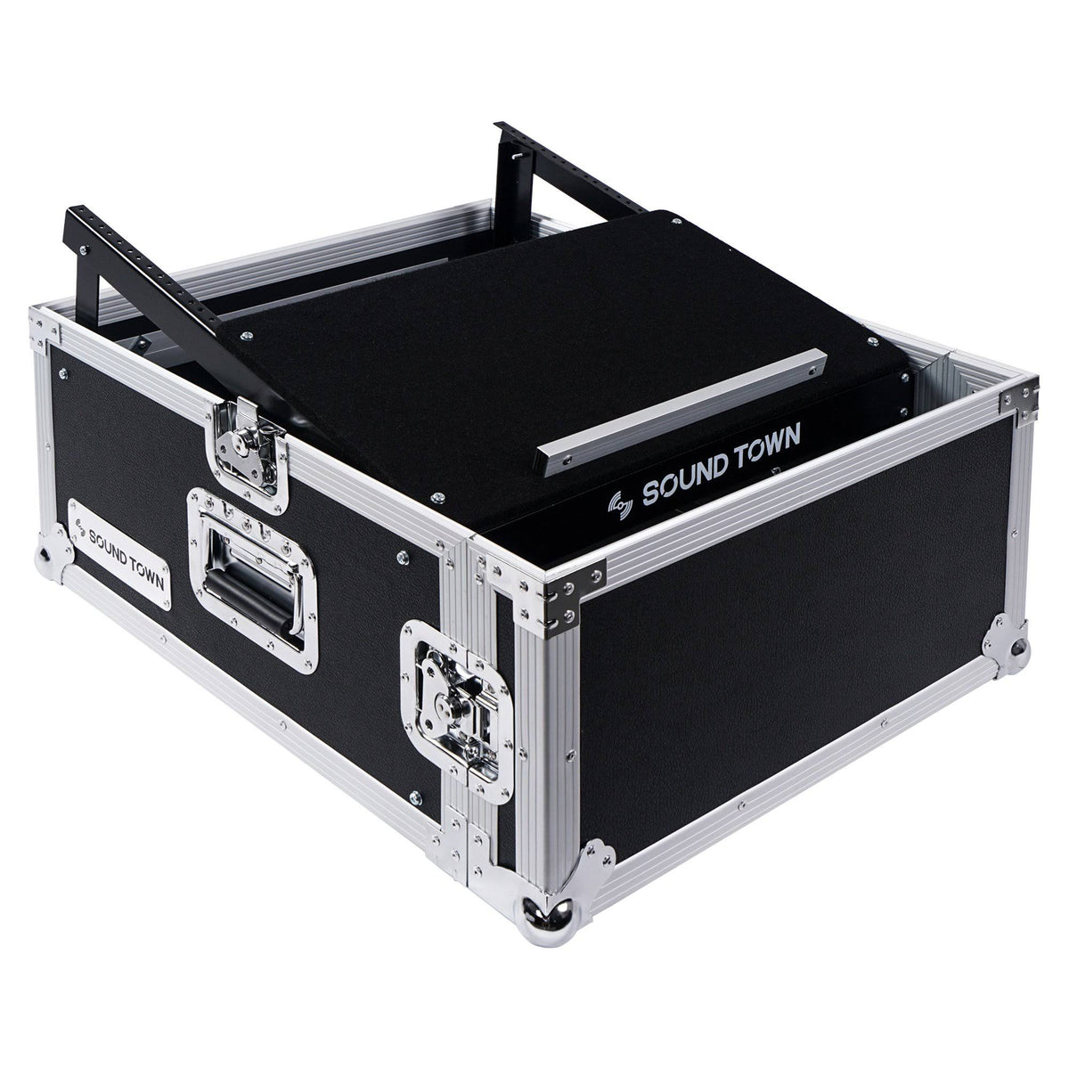 4U PA Rack Case with 11U Slant Mixer Top, 20 Rackable Depth, 4-Space Size D1113