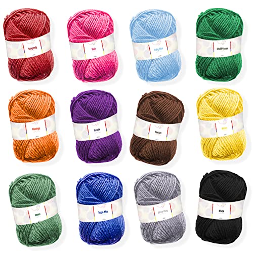 43 Piece Crochet Kit with 9 Crochet Hooks Set and 55 Yards of Yarn, Canvas Tote Bag N2998