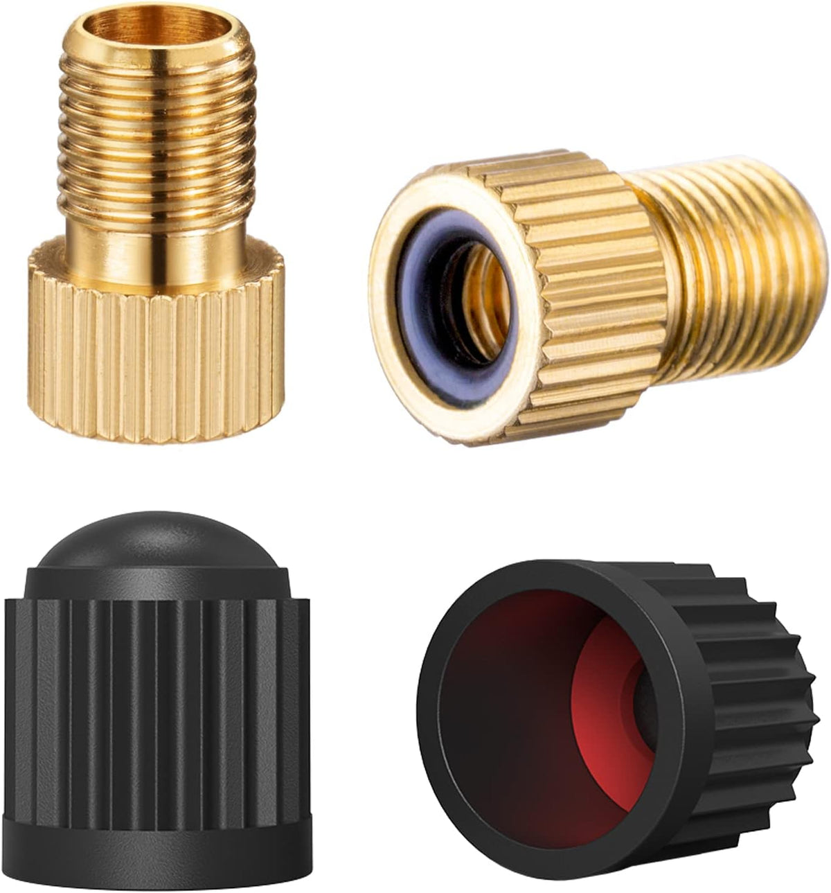 Presta Valve Adapter, Convert Presta to Schrader Adaptor for Bike, Tire Valve Caps(2PCS) S445