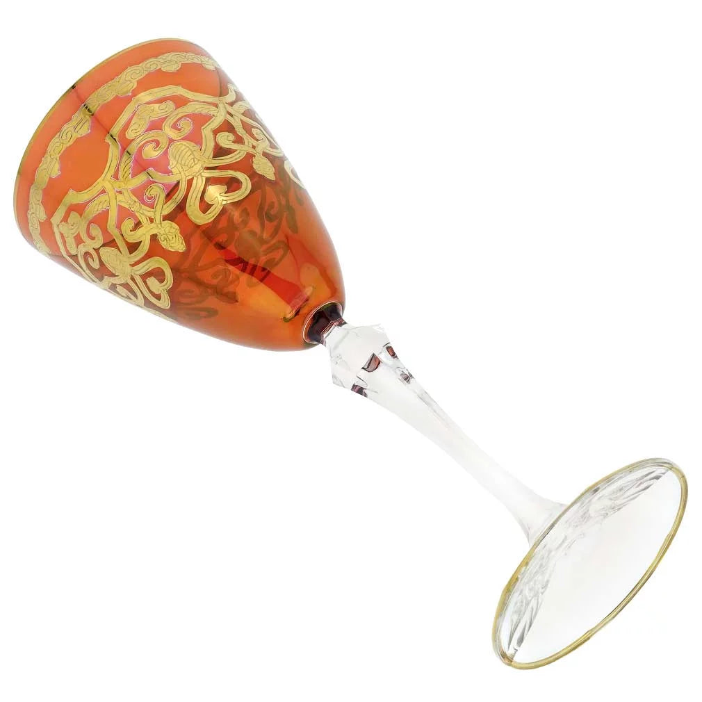Set of Two Murano Glass Wine Glasses Z9340