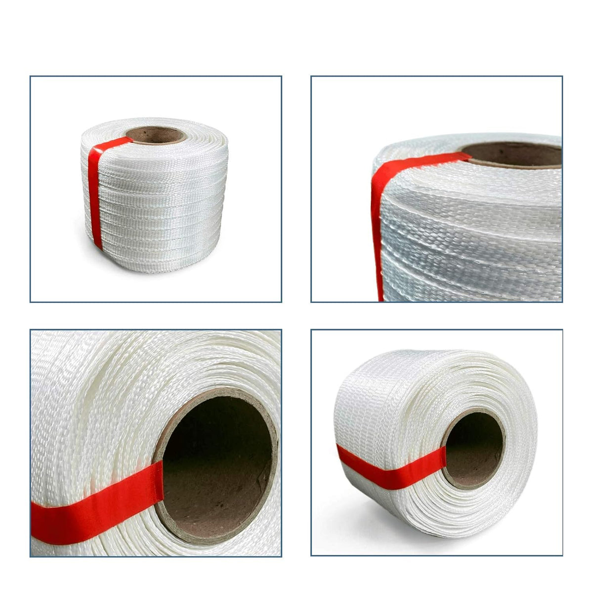 1/2" Heavy Duty Woven Cord Strapping, 1500' Length, 650 lb. Break Strength, Pack of 2 J925068