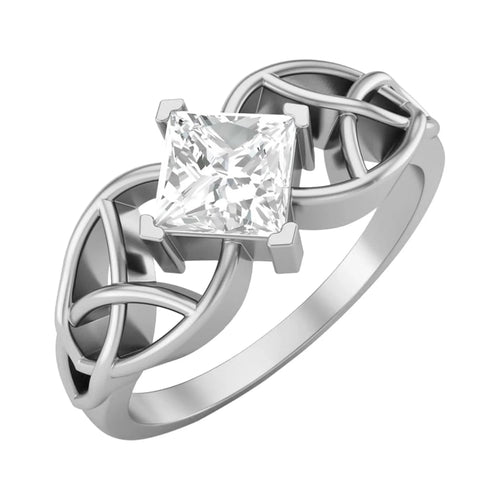 0.75 Carat Moissanite Diamond E Color VS1 Clarity 925 Silver Celtic Ring W43232