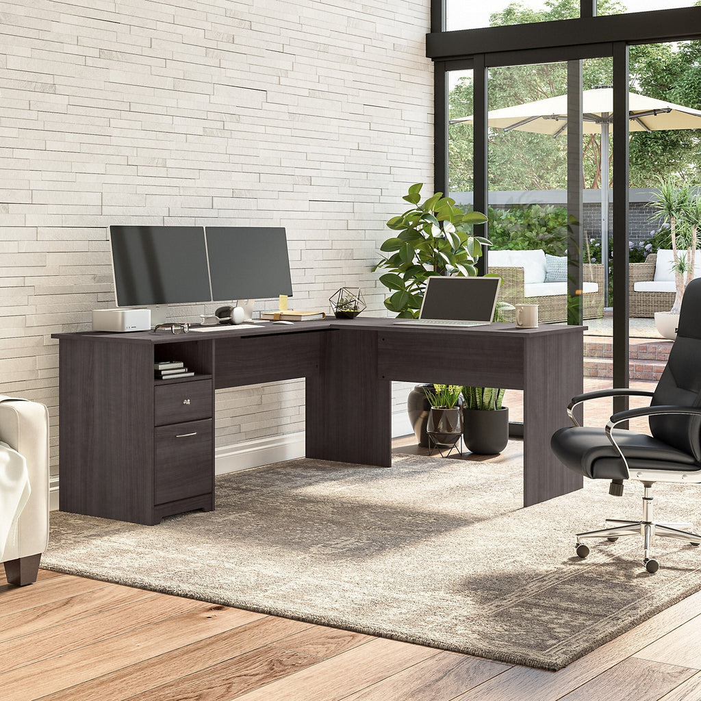 72W L Shaped Computer Desk with File Y21106