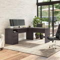 72W L Shaped Computer Desk with File Y21106