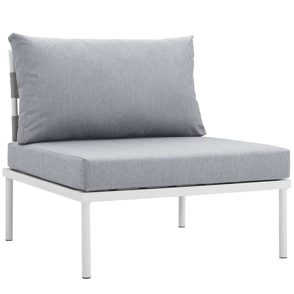 White Gray Armless Outdoor Patio Aluminum Chair Z147448