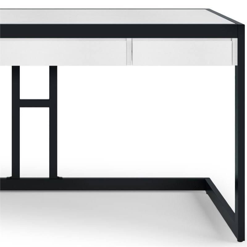 Distressed White Solid Acacia Wood Writing Office Desk S904