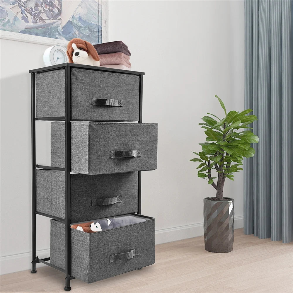 Dark Grey 4 Drawer Fabric Dresser Z5455