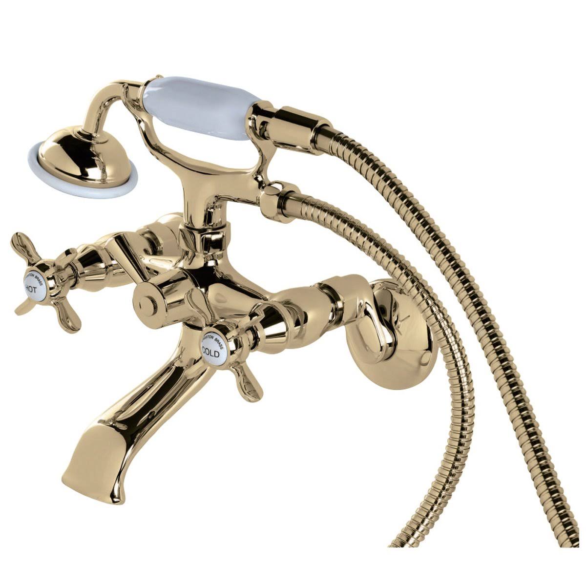 Brushed Brass Clawfoot Tub Faucet with Hand Shower I38191