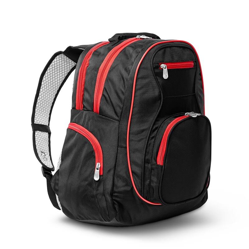 Black/Red Premium Color Trim Backpack E222