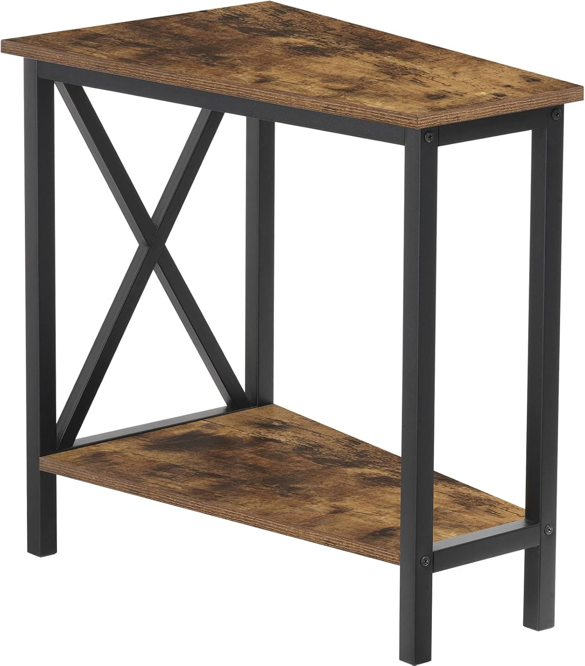 Wedge End Table with Storage Shelf F5854