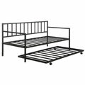 Black Twin Size Metal Daybed with Trundle F93531