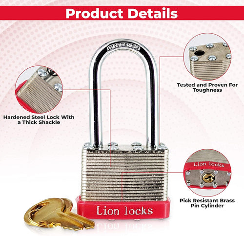 24 Keyed-Alike Padlocks with 2” Long Shackle, 48 Keys, Hardened Steel Case, Brass Pin Cylinder G880
