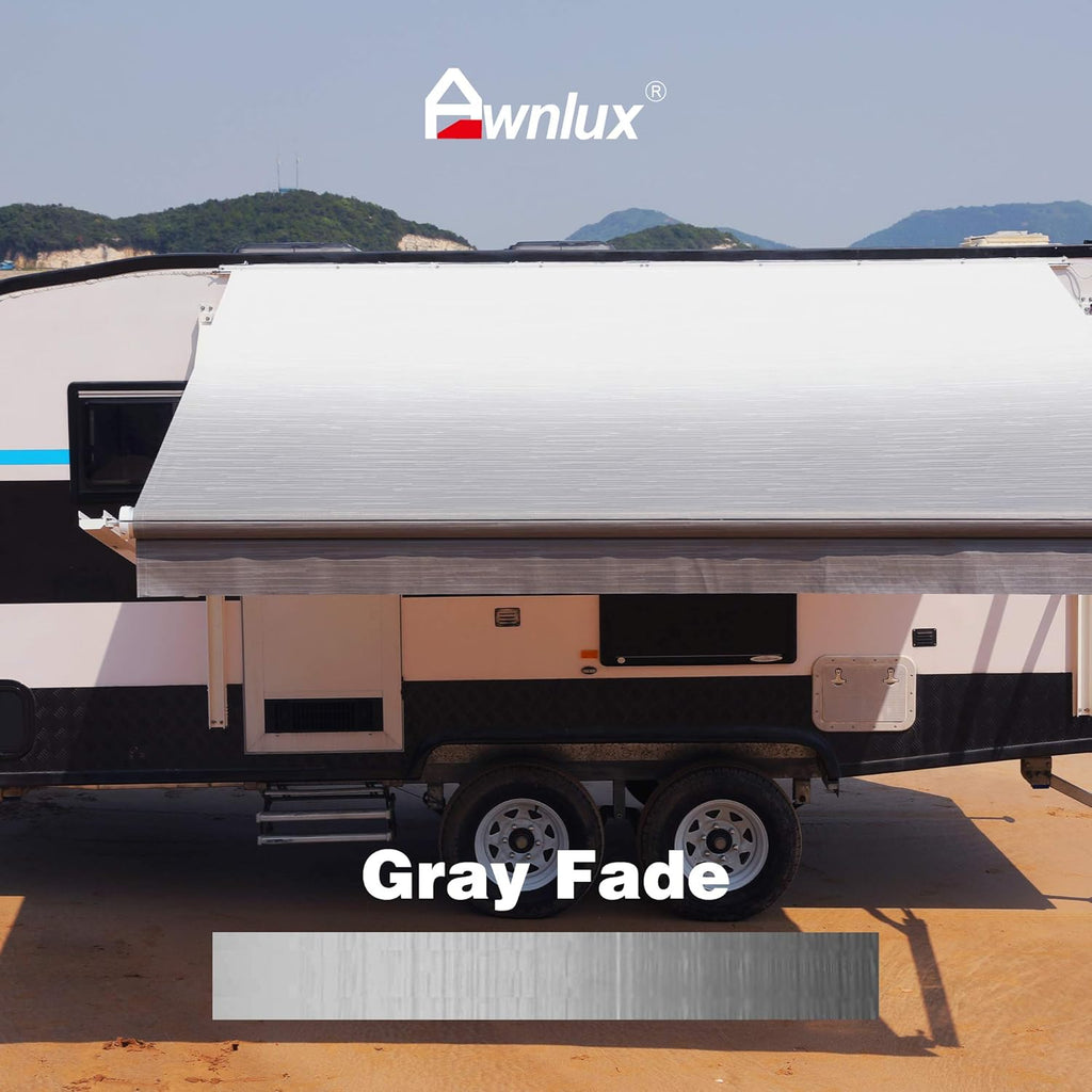 RV Awning Fabric Replacement Waterproof Vinyl Shade Screen Black Fade-10' A4990
