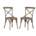 Gray Wash Wood Dining Chairs Set of Two O75688