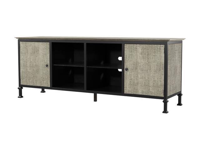 Industrial Wood 72-Inch TV Stand in Weathered Oak J4357