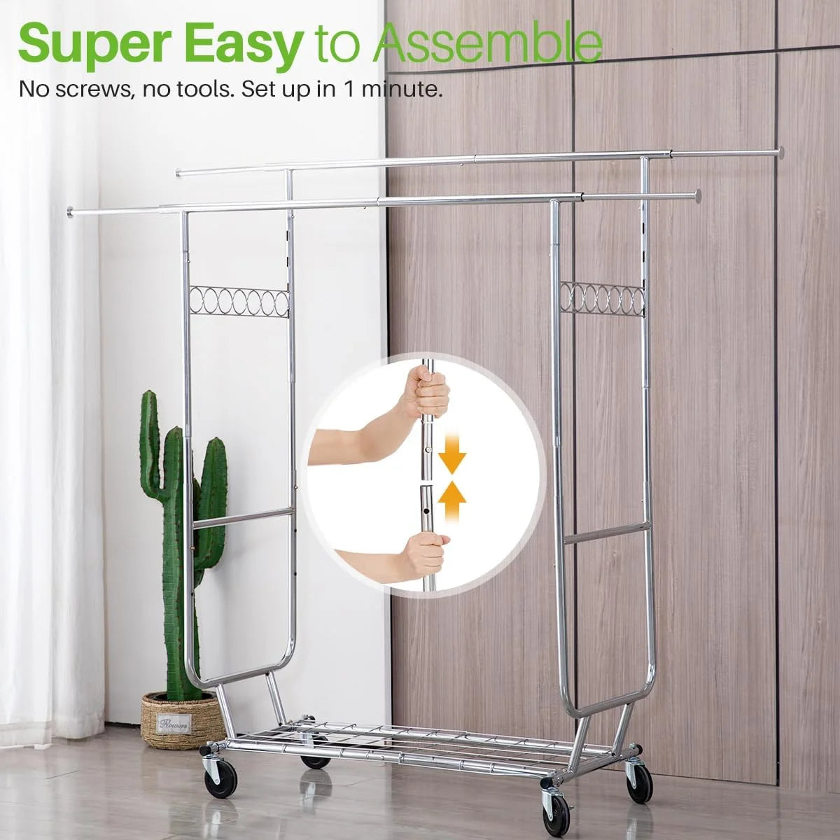 600 lbs Heavy Duty Garment Rack with Shelves T806