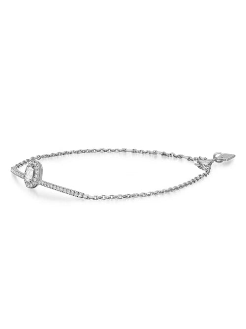 18K White Gold Diamond Chain Bracelet L214