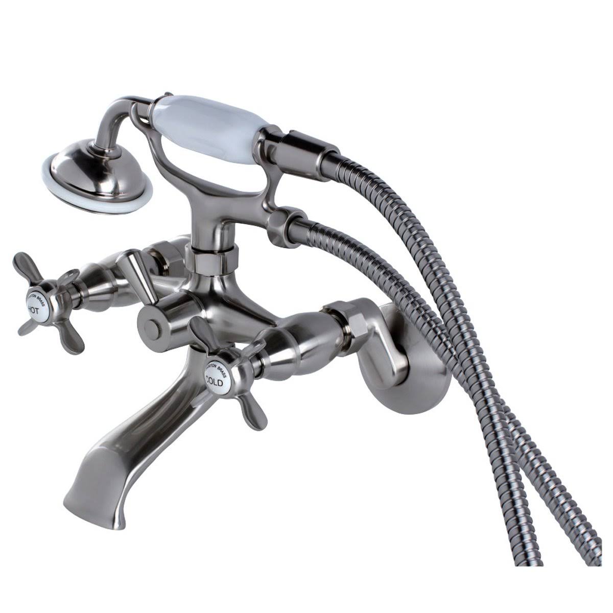 Brushed Brass Clawfoot Tub Faucet with Hand Shower I38191