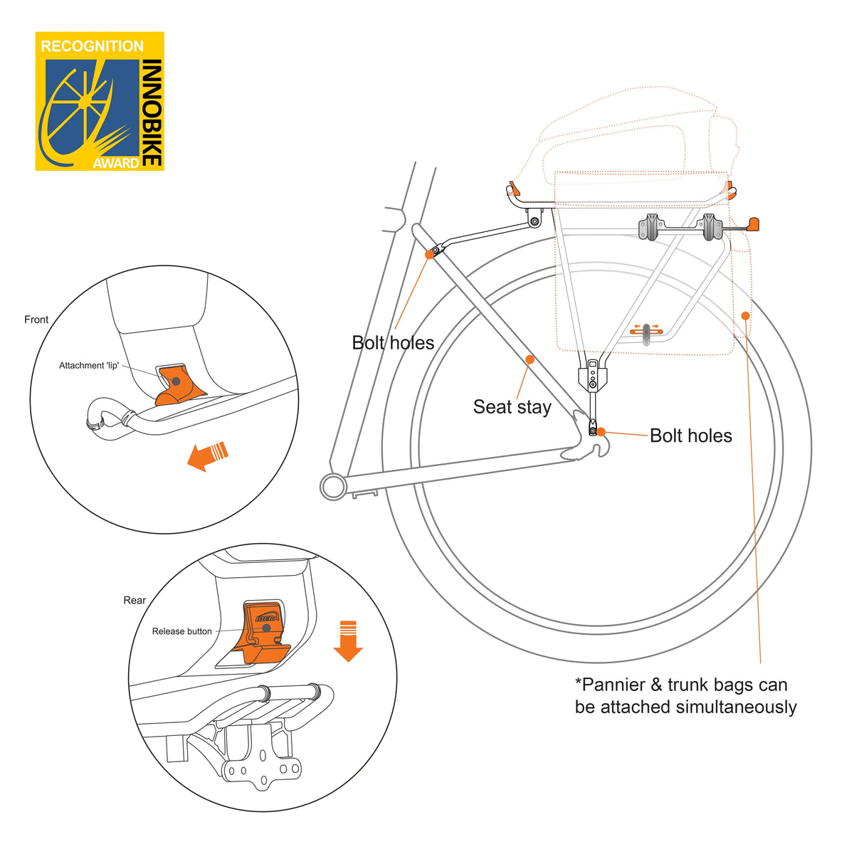 Bicycle Touring Carrier IB-RA4 Frame-mounted M66004