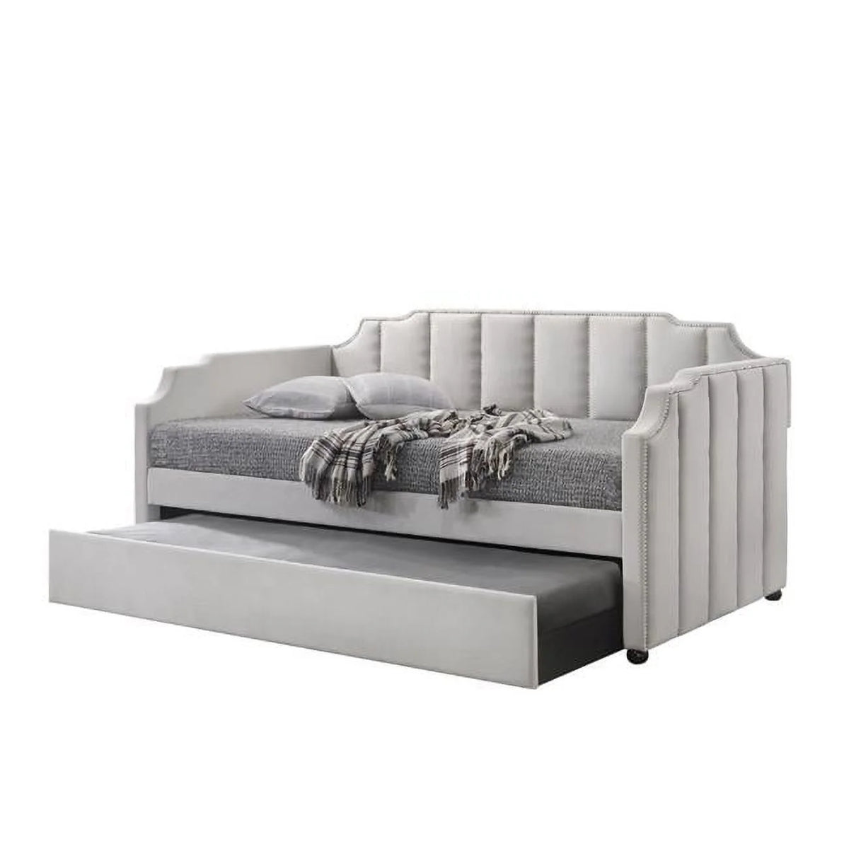 Twin Size Fabric Daybed with Nailhead Trim Y710140