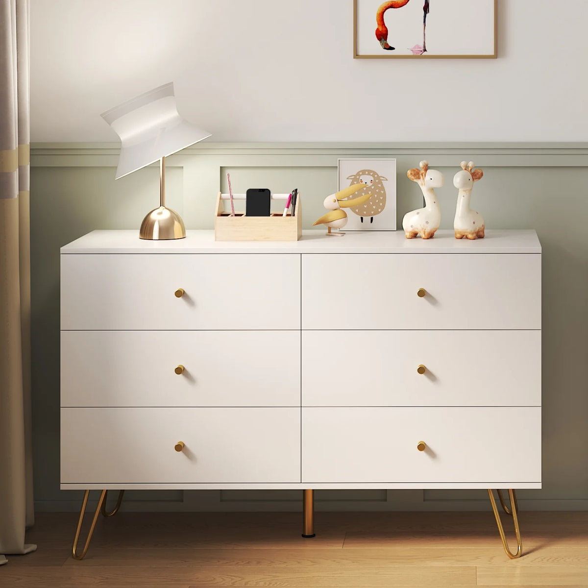 White 6 Drawer Dresser U86937