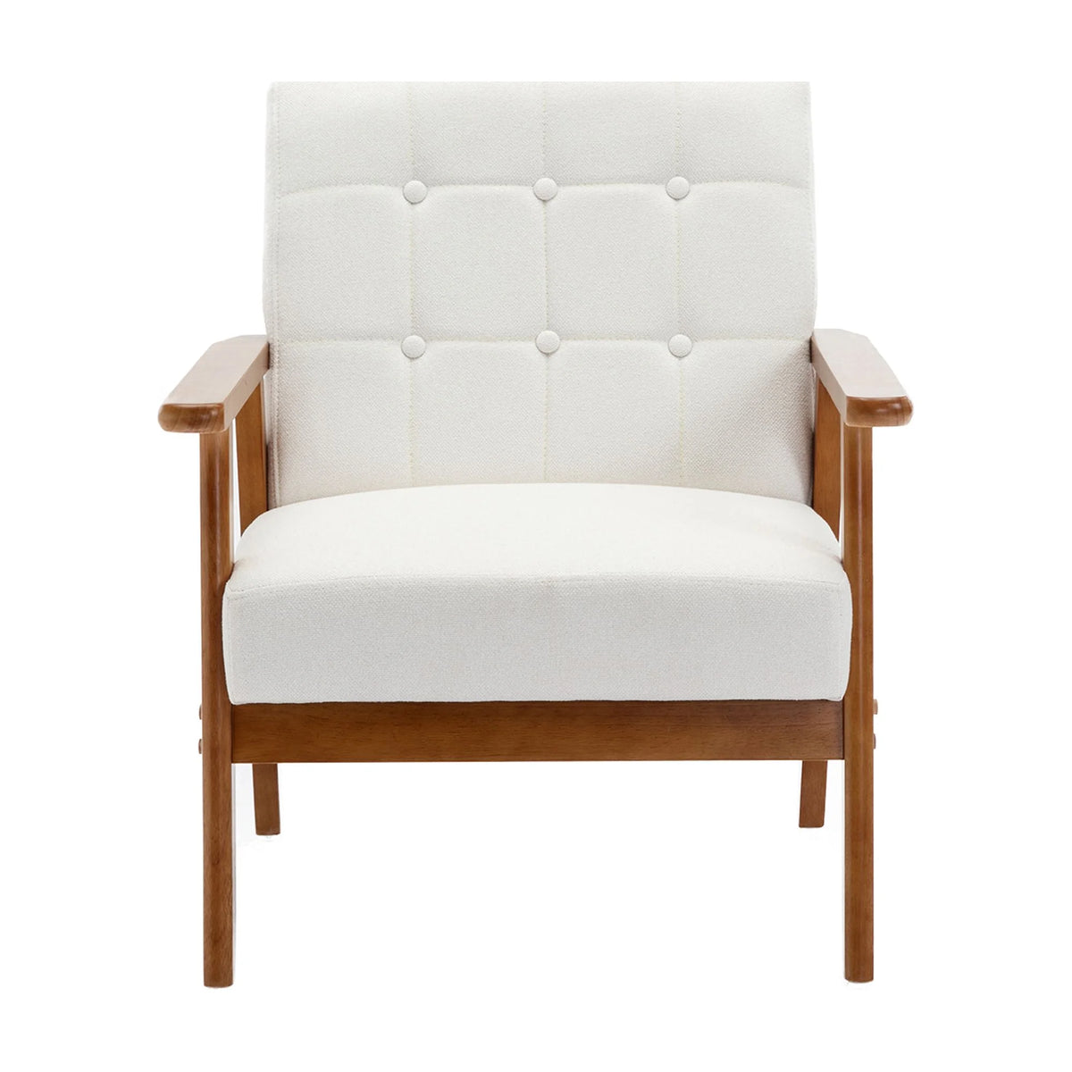 Accent Chairs Set of 2 with Side Table, Wood and Fabric Armchairs X616
