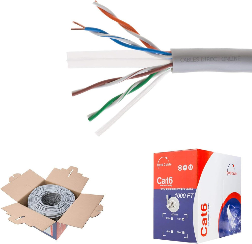 Orange CAT6 1000ft UTP Solid Ethernet Cable 23AWG Y742