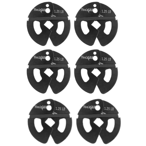 Fractional Weight Plates Set, Steel and Rubber, 1.25LB, 2.5LB, 5LB T714807
