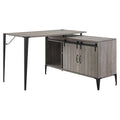 Grey Oak and Black Writing Desk Z877
