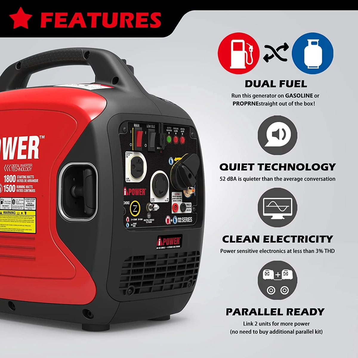 2000 Watt Dual Fuel Power Inverter R891672