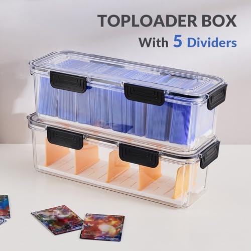 2 Pack Trading Card Storage Box with 5 Dividers R942
