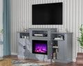 Electric Fireplace with Mantel, 79 inches Fireplace TV Stand Media Console Entertainment Center, Gray H289825