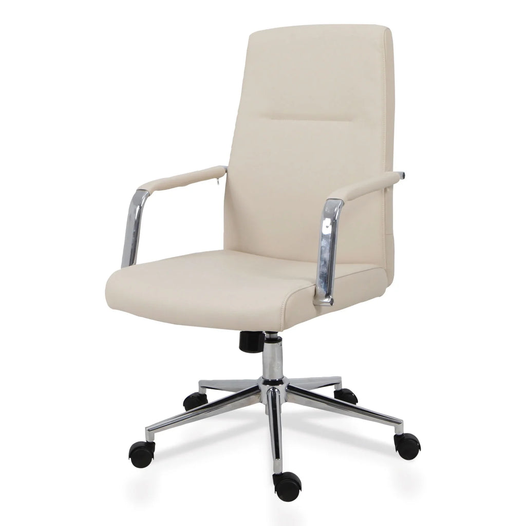 White Leather Task Chair C539433