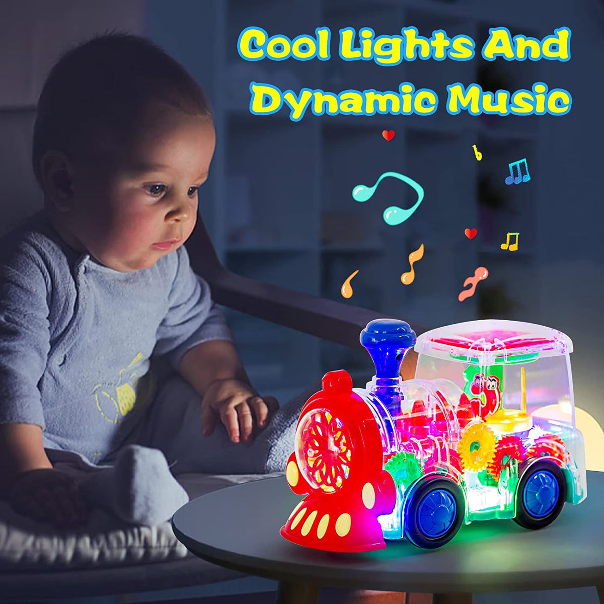 Battery-Powered Baby Train Toy with Light and Music X605072