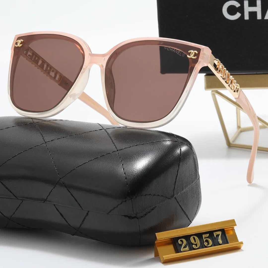 Double C Hollow Large Letter Polarized Sunglasses L6282