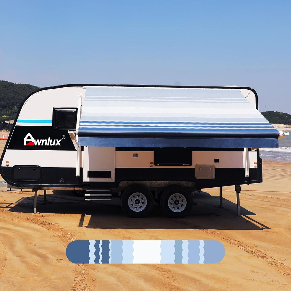 RV Awning Fabric Replacement Waterproof Vinyl Shade Screen Black Fade-10' A4990