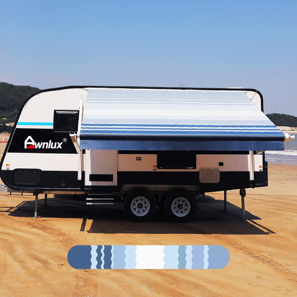 RV Awning Fabric Replacement Waterproof Vinyl Shade Screen Black Fade-10' A4990