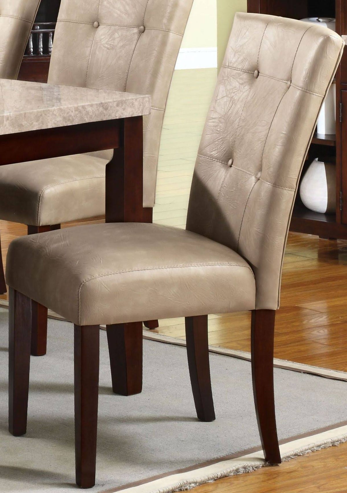 Cream/Walnut Side Chair (Set of 2) Q8497