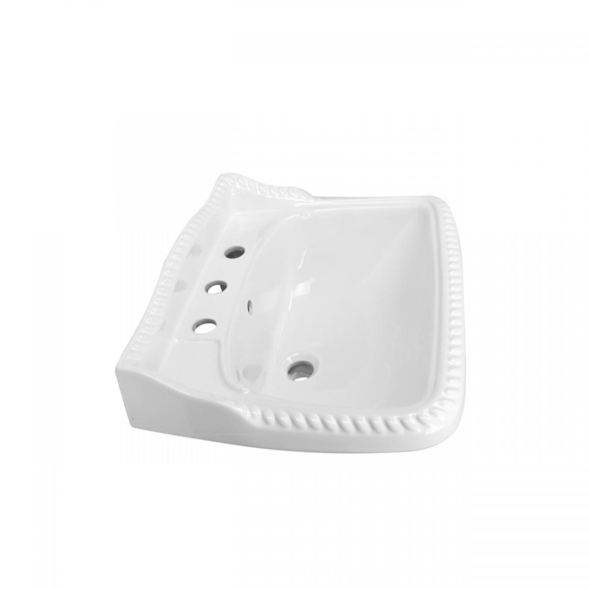 White Widespread Roped Pedestal Sink O74905
