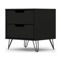 2-Drawer Black Engineered Wood Nightstand C990