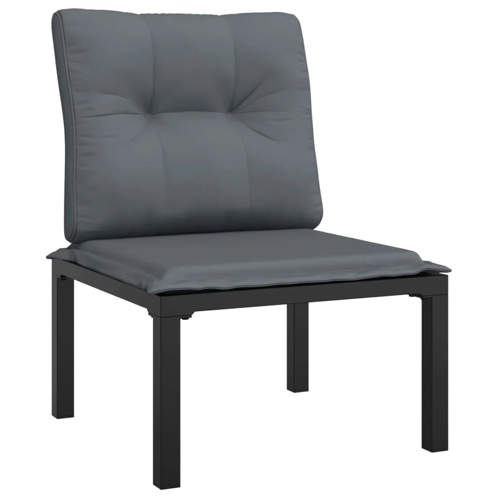 4 Piece Dark Gray Cushioned Poly Rattan Sectional Sofa Set A6226