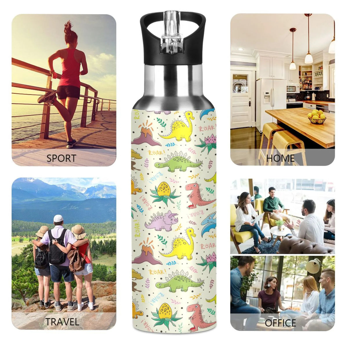 Stainless Steel Insulated Water Bottle with Straw Lid D79583