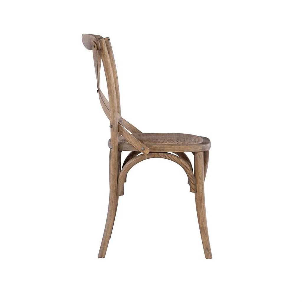 Gray Wash Wood Dining Chairs Set of Two O75688