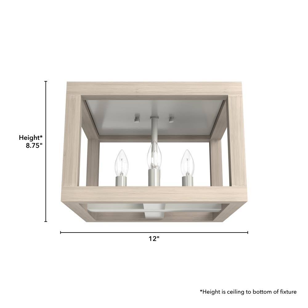 Brushed Nickel 4 Light Flush Mount J964
