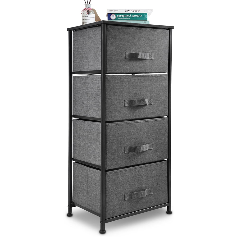 Dark Grey 4 Drawer Fabric Dresser Z5455
