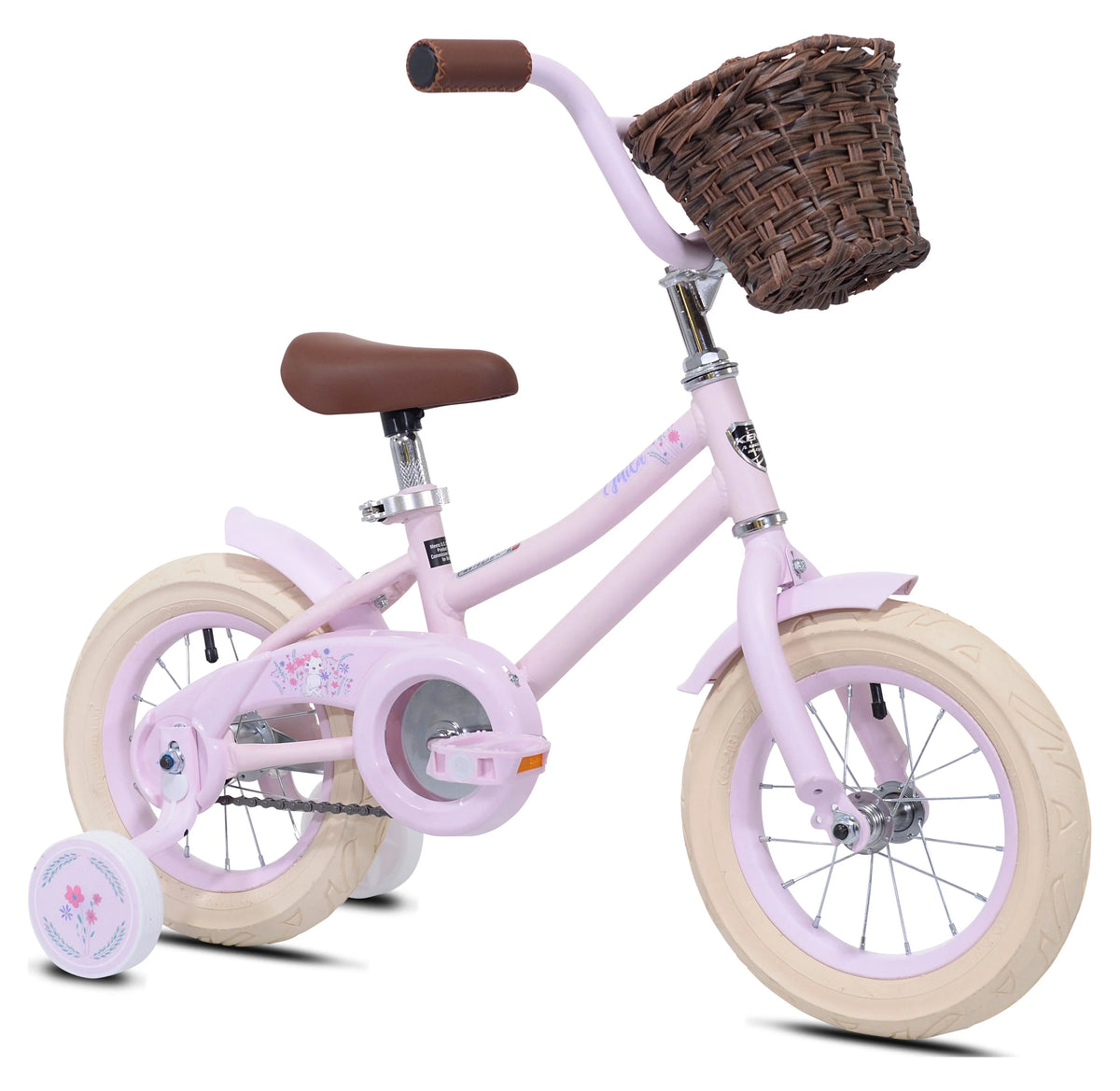 12 in. Pink Girl's Child Bicycle with Front Basket H8128