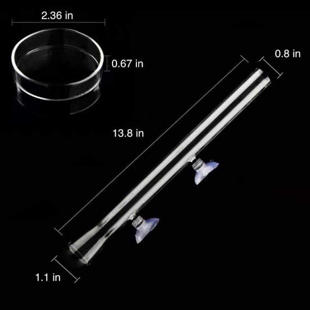 Aquarium Shrimp Feeding Tube and Dish Clear Crystal Glass Feeder Tray W7457