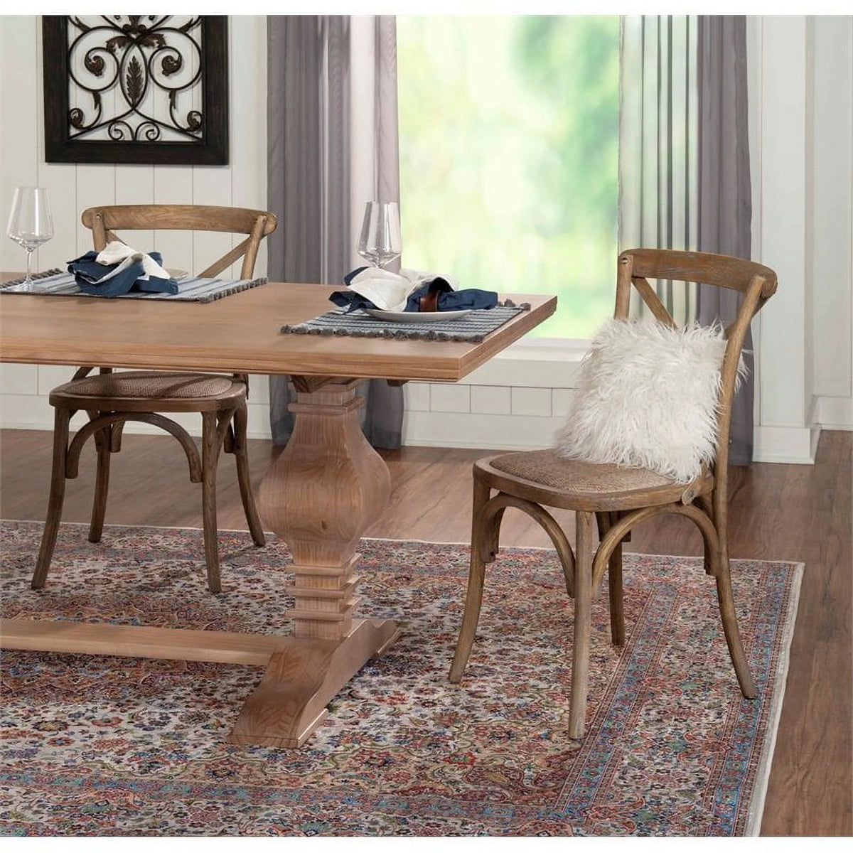 Gray Wash Wood Dining Chairs Set of Two O75688