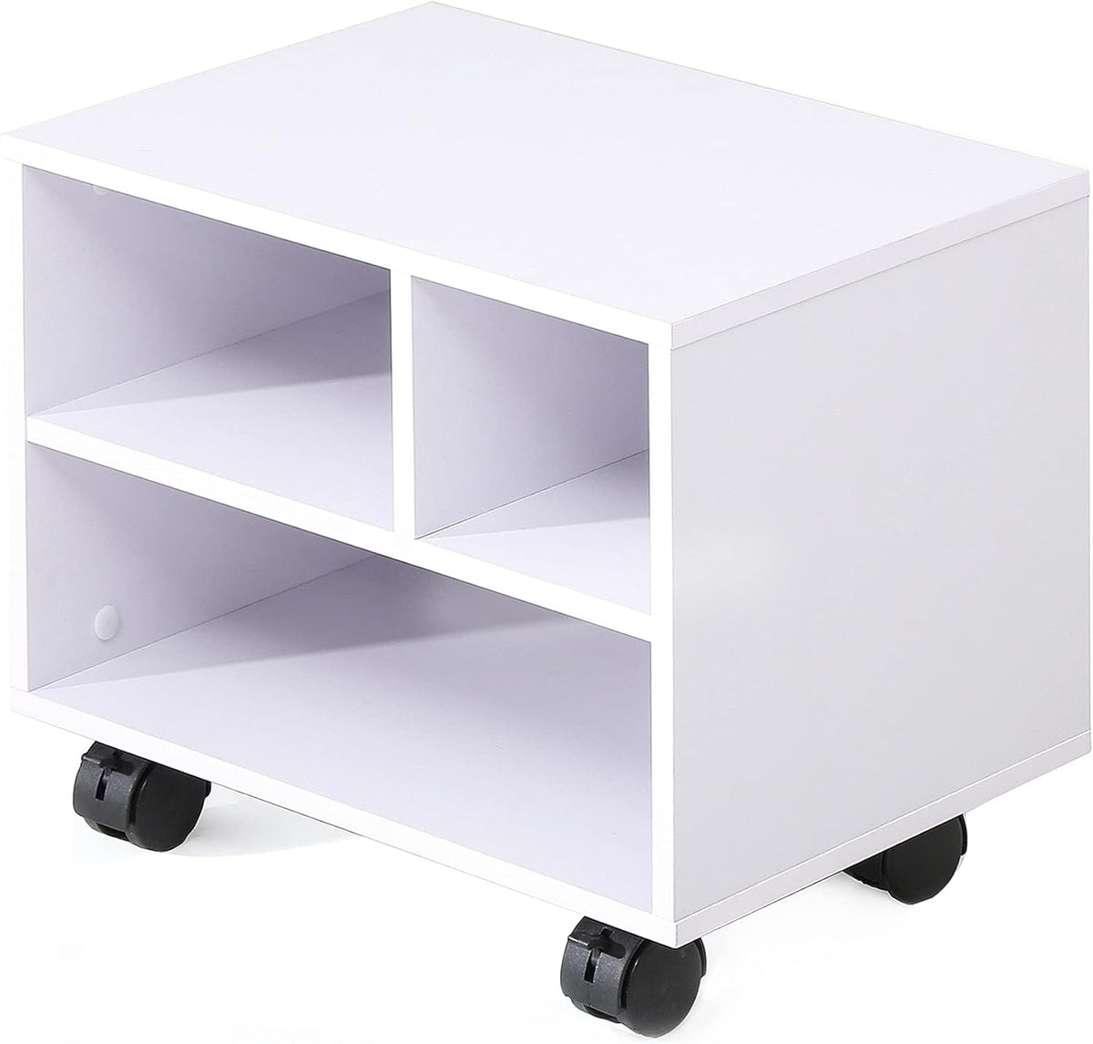 White Mobile Printer Stand Under Desk Work Cart F3576