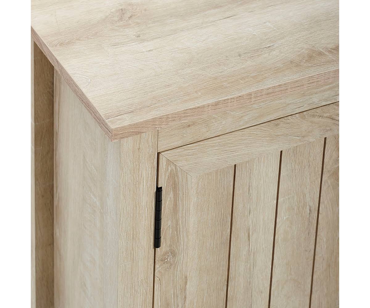 Sand Modern Farmhouse Console with Side Beadboard Doors R895779